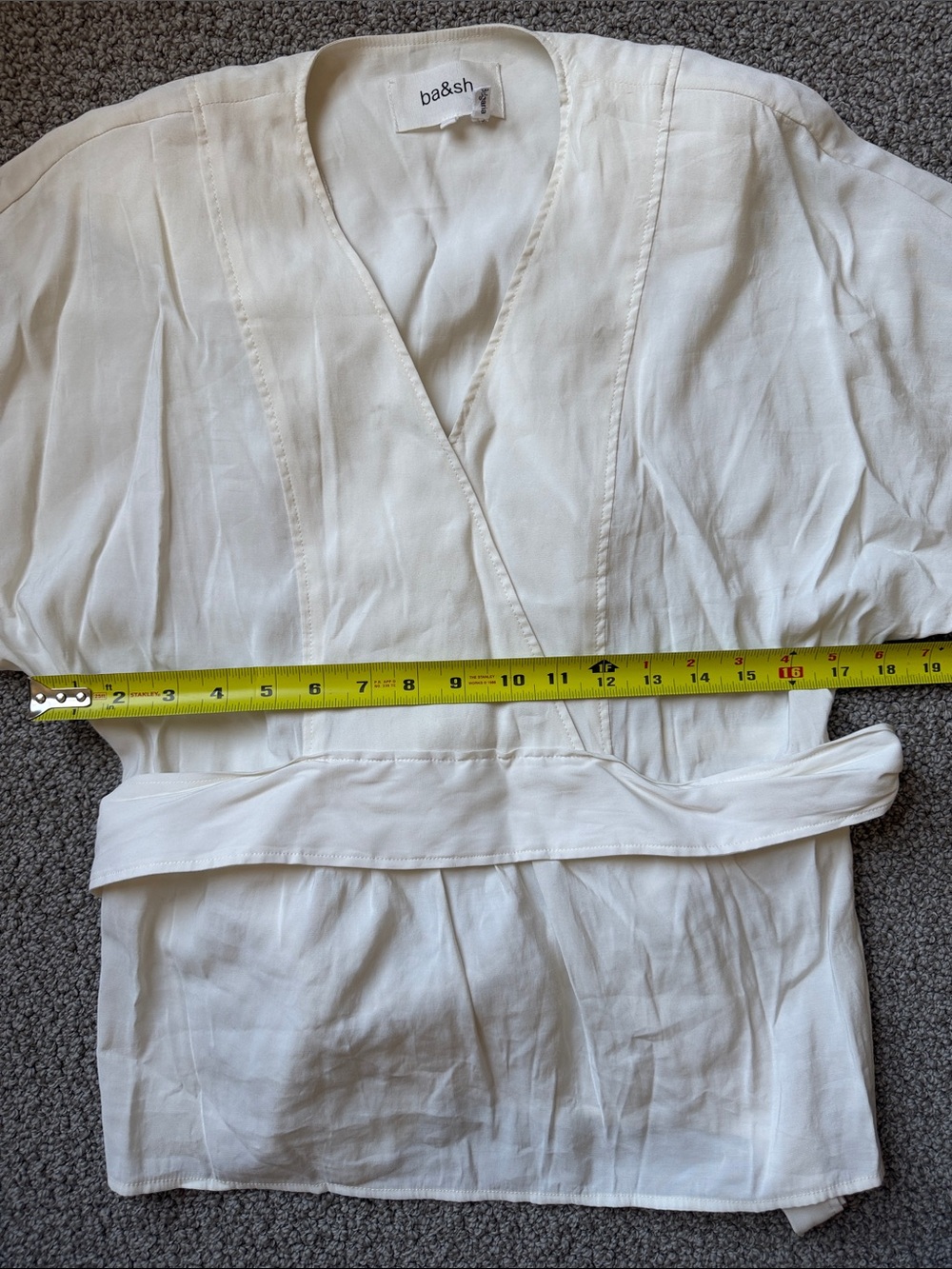 ba&sh Lady Wrap Blouse Ecru Cream Long Sleeve Size Small - Picture 11 of 13